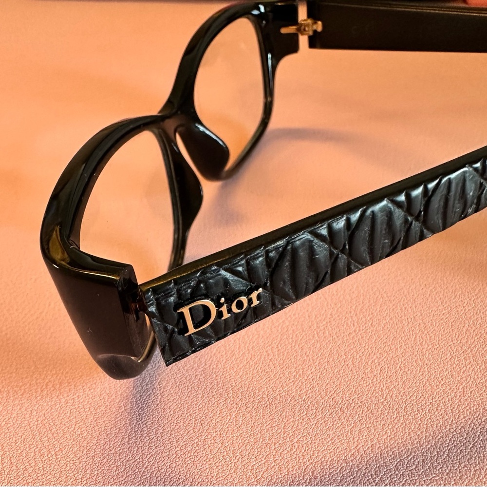 Dior Black Glasses with Gold Accents